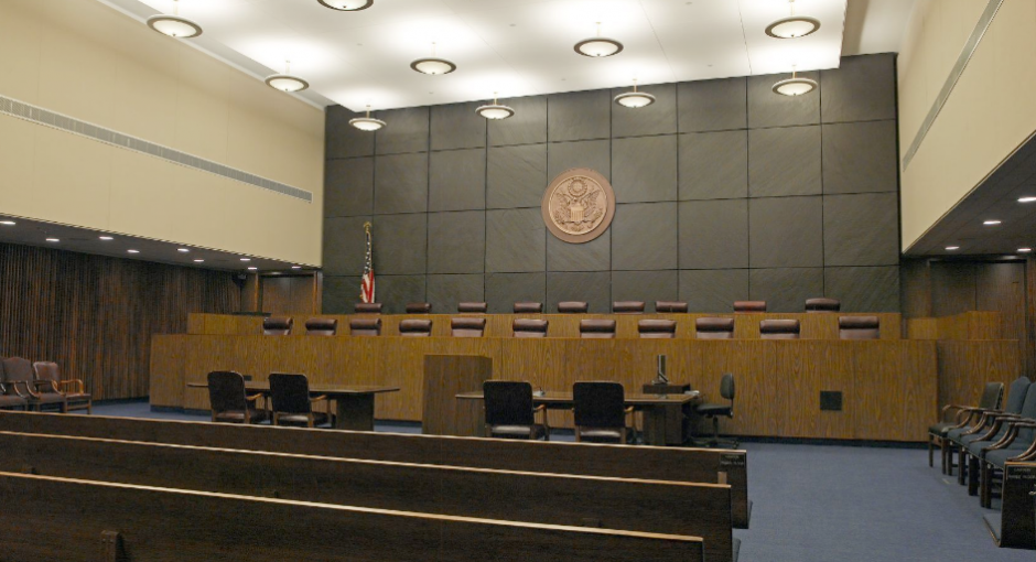interior of U.S. Third Circuit Court of Appeals courtroom