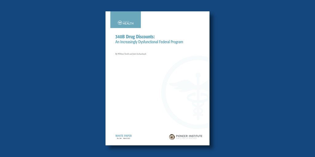 title page of Pioneer Institute white paper on 340B drug discounts
