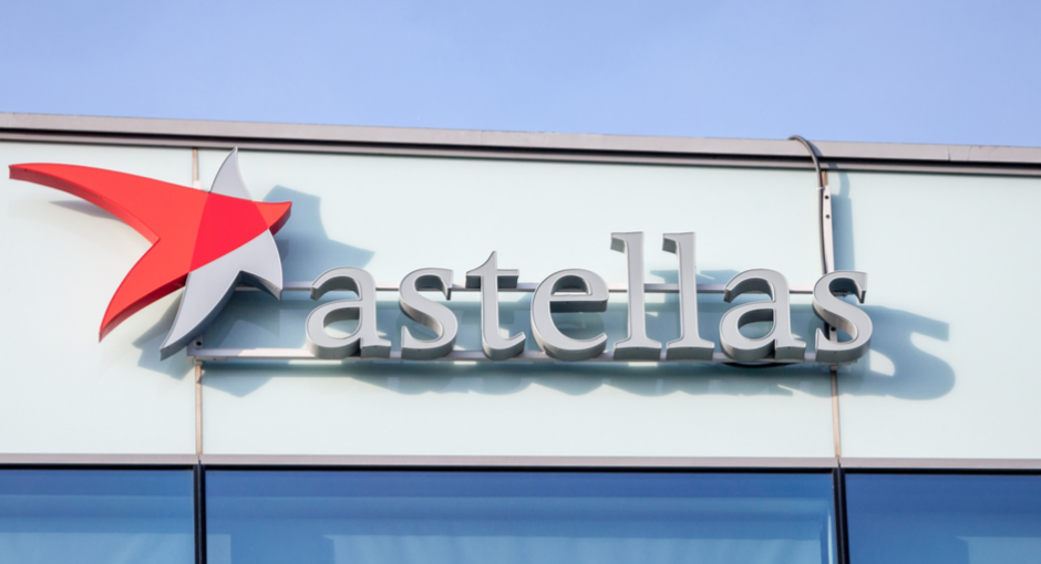 Astellas building mounted sign