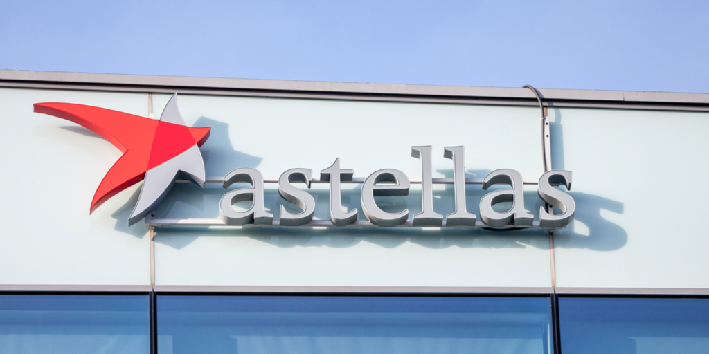 Astellas building mounted sign