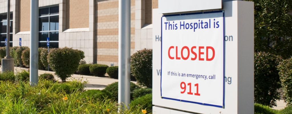 This Hospital is closed sign