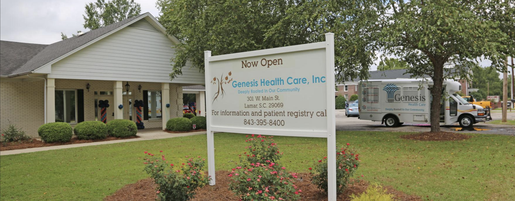 Genesis Health Care office sign and facility