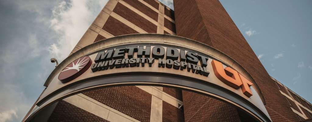 Methodist University Hospital building mounted sign