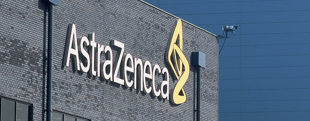 AstraZeneca wordmark building-mounted sign