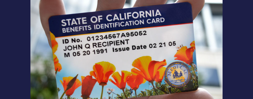 A state of California benefits identification card