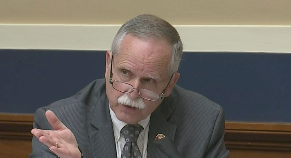 U.S. Rep. David McKinley (R-WA) gestures during hearing