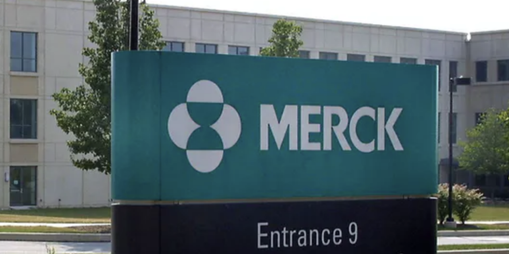 Merck corporate campus outdoor sign and building