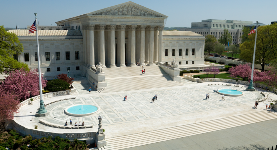 The U.S. Supreme Court building and entrance plaza