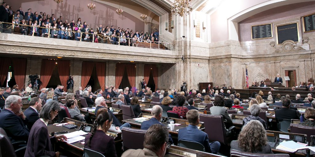 Interior of Washington State House of Representatives chamber