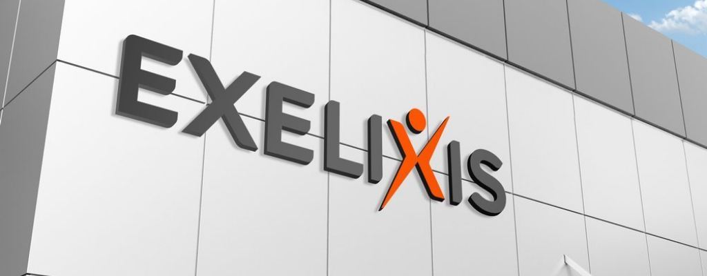 Exelixis wordmark building-mounted sign