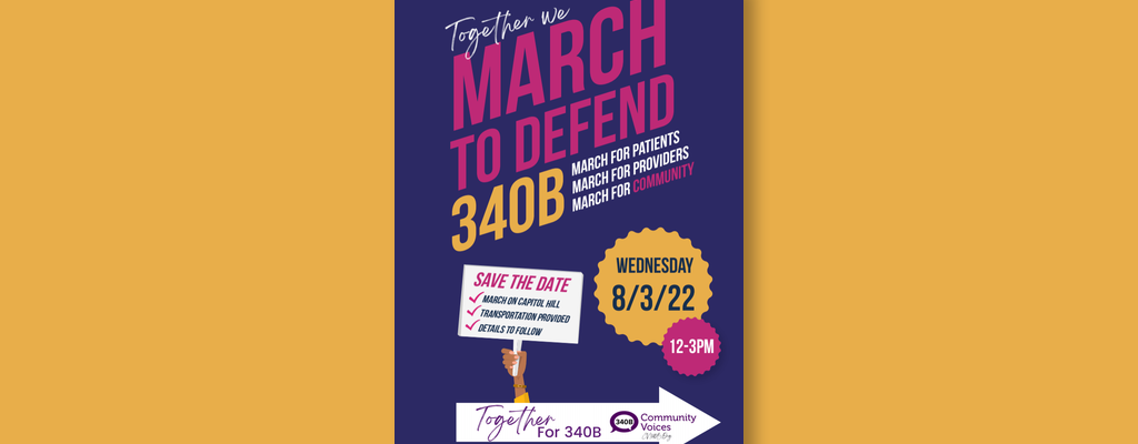 image of a March to Defend 340B event flyer