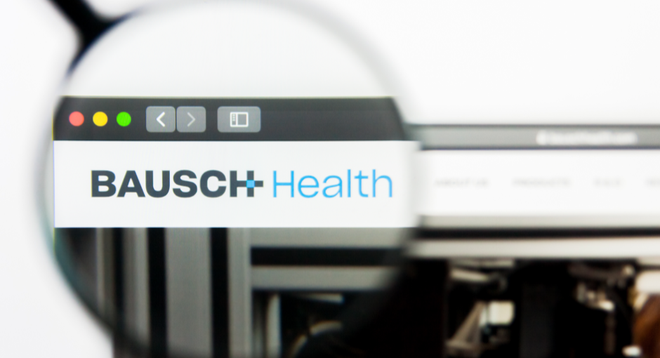 Bausch Health wordmark seen through eyeglass lens