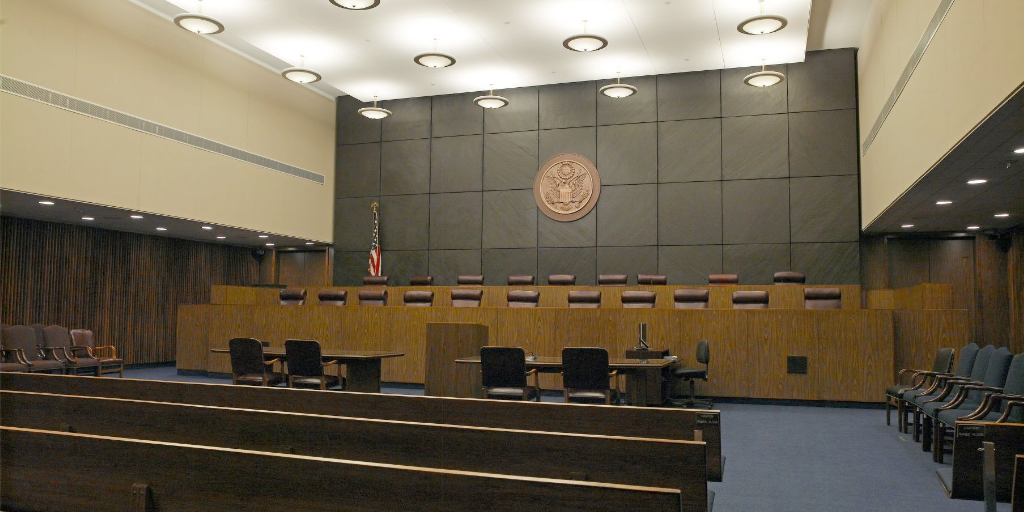 Federal Appeals Court courtroom interior