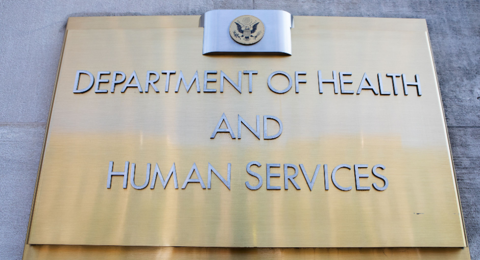 Department of Health and Human Services building mounted sign