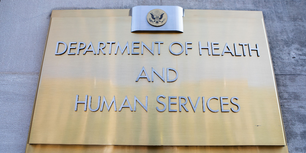 Department of Health and Human Services building mounted sign
