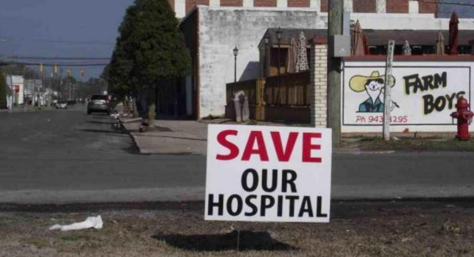 Save Our Hospital lawn sign