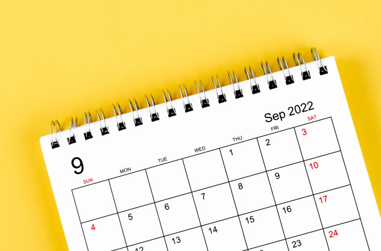 image of a calendar showing September 2022
