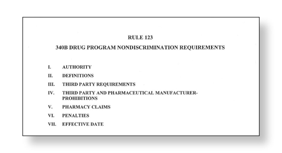 Arkansas Insurance Department 340B drug program rules document
