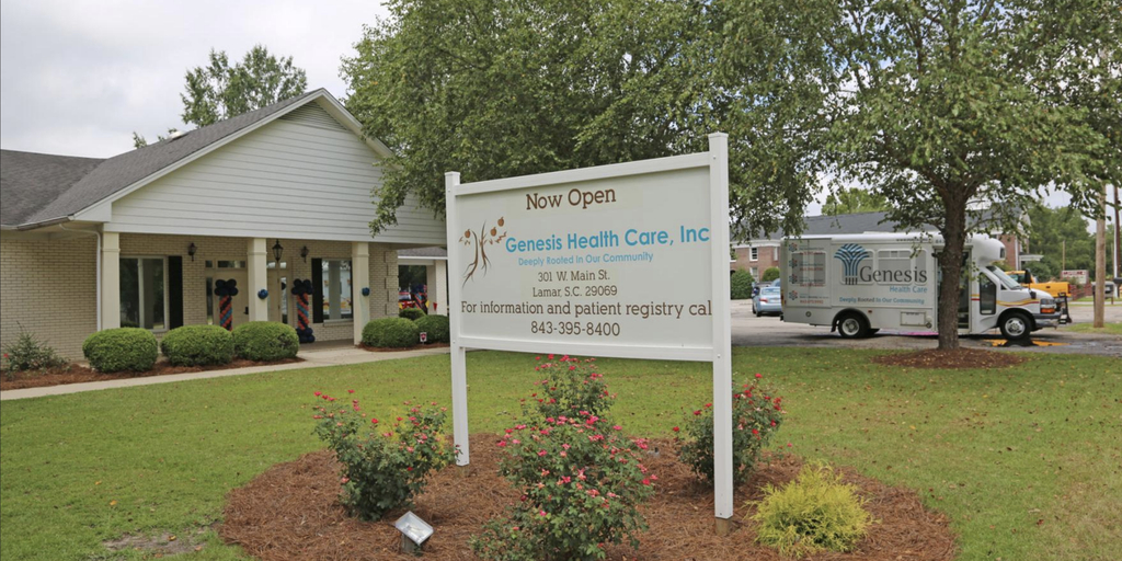 Genesis Health Care, FQHC building and signage