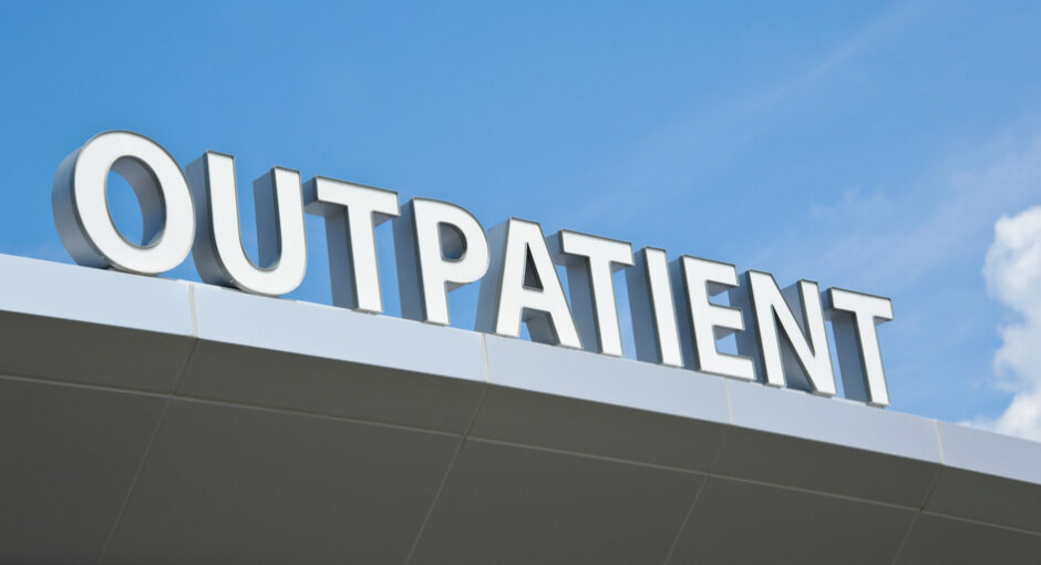 Outpatient exterior sign on hospital