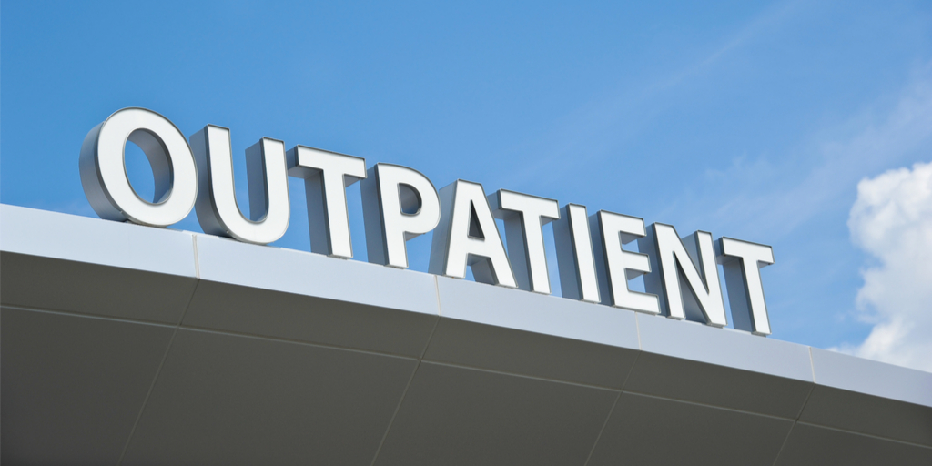 Outpatient exterior sign on hospital