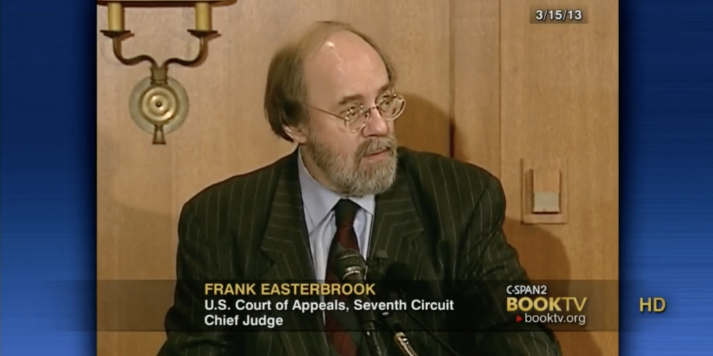 Screenshot of 7th Circuit Court Chief Judge Frank Easterbrook on C-SPAN2