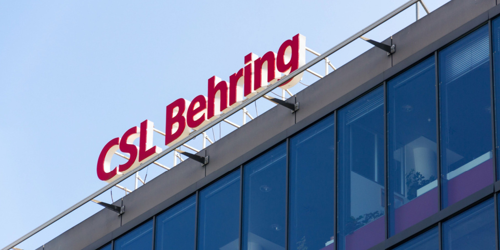 CSL Behring wordmark on building