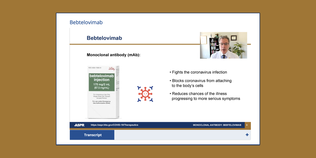 screenshot of Bebtelovimab product page