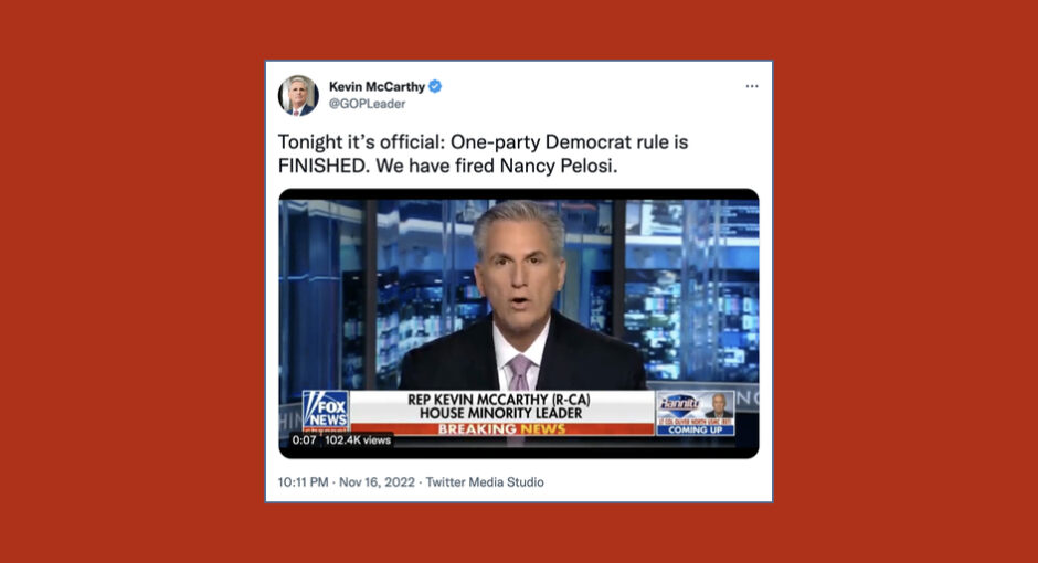 Screenshot of Twitter post by Kevin McCarthy