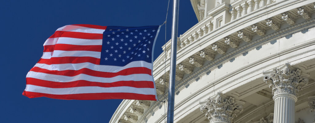 U.S. Capitol with U.S flag