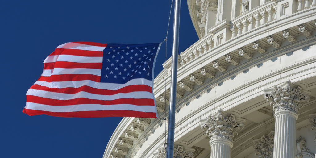 U.S. Capitol with U.S flag