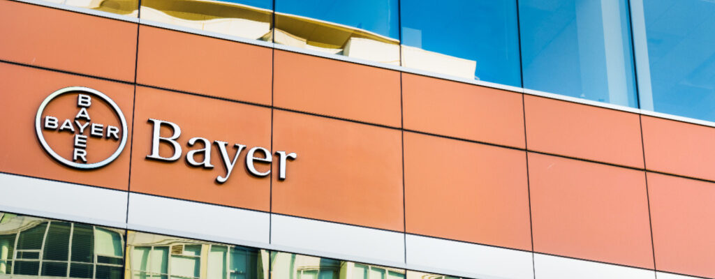 Bayer wordmark on side of building