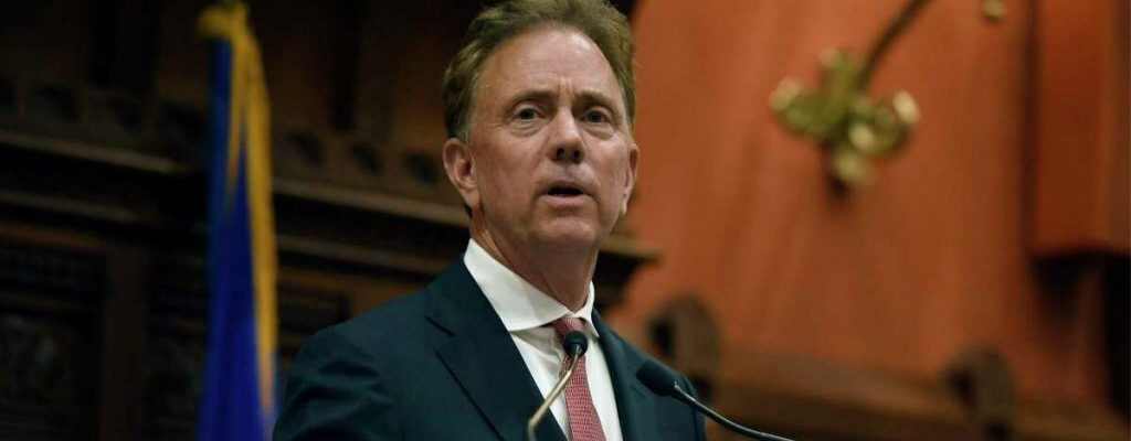 Ned Lamont speaking at Connecticut state Capitol