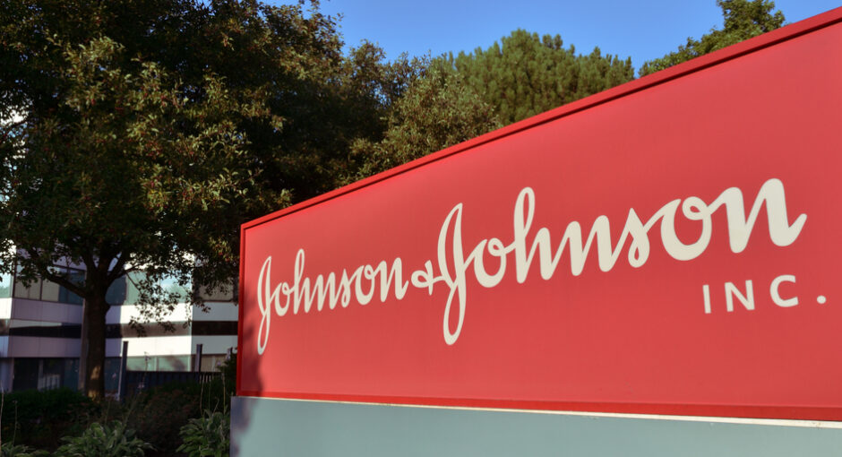 Johnson & Johnson signage in front of building