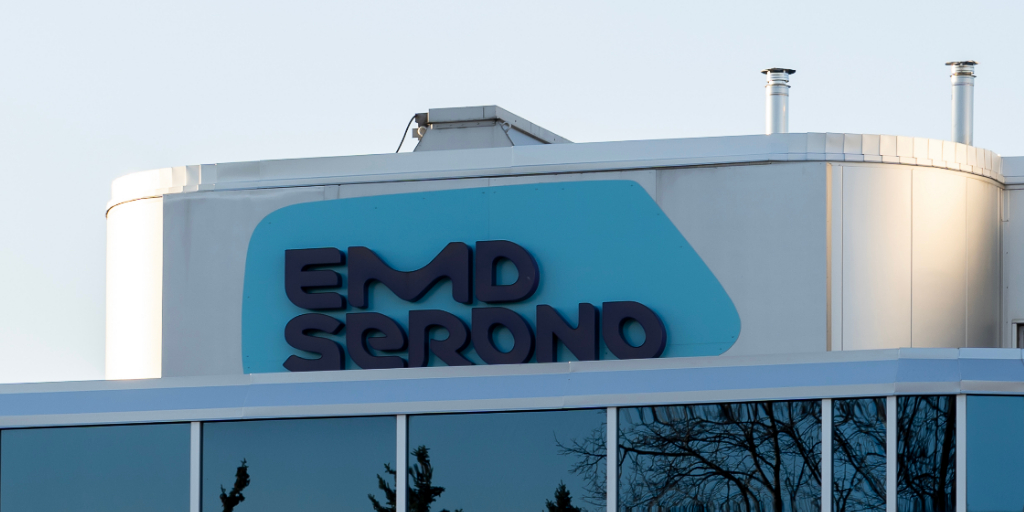 EMD Serono wordmark on building