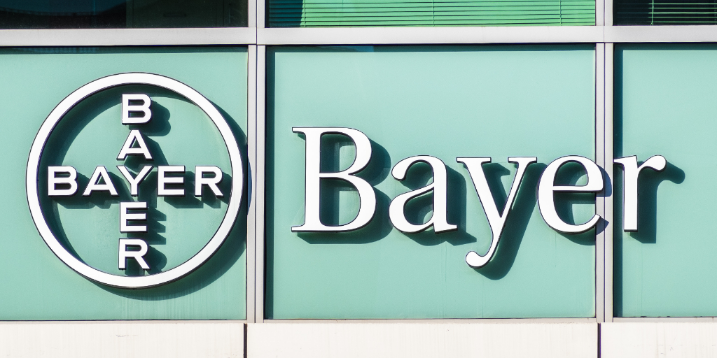 Bayer wordmark on building