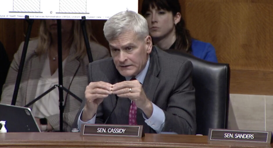 Sen. Bill Cassidy pictured at a hearing