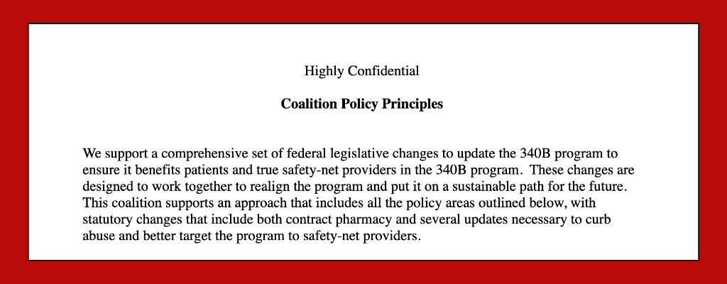Excerpt from a confidential PhRMA principles document