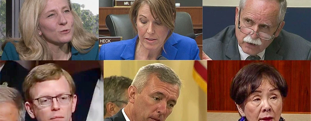 headshots of U.S. House leaders Spanberger, Axne, McKinley, Matsui, Katko, Johnson