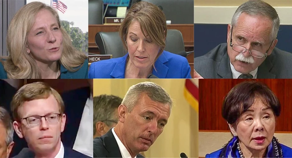 headshots of U.S. House leaders Spanberger, Axne, McKinley, Matsui, Katko, Johnson