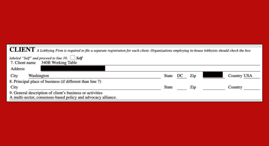 340B Working Table 340B lobbying disclosure form