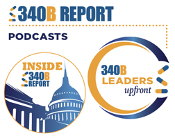 Link to 340B Report podcasts Inside 340B Report and 340B Leaders Upfront